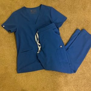 Royal Blue Figs Scrub Set